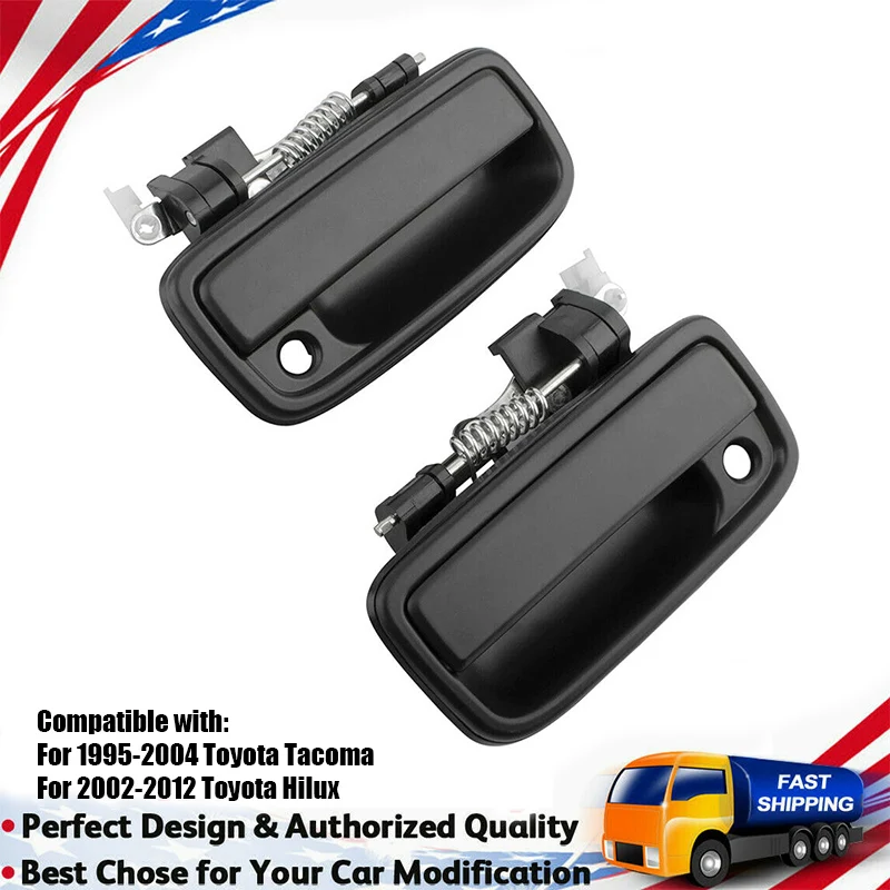 

Outside Exterior Door Handle Black PAIR Left & Right for Toyota Tacoma 1995-2004 Hilux 02-12 69220-35020 69210-35020