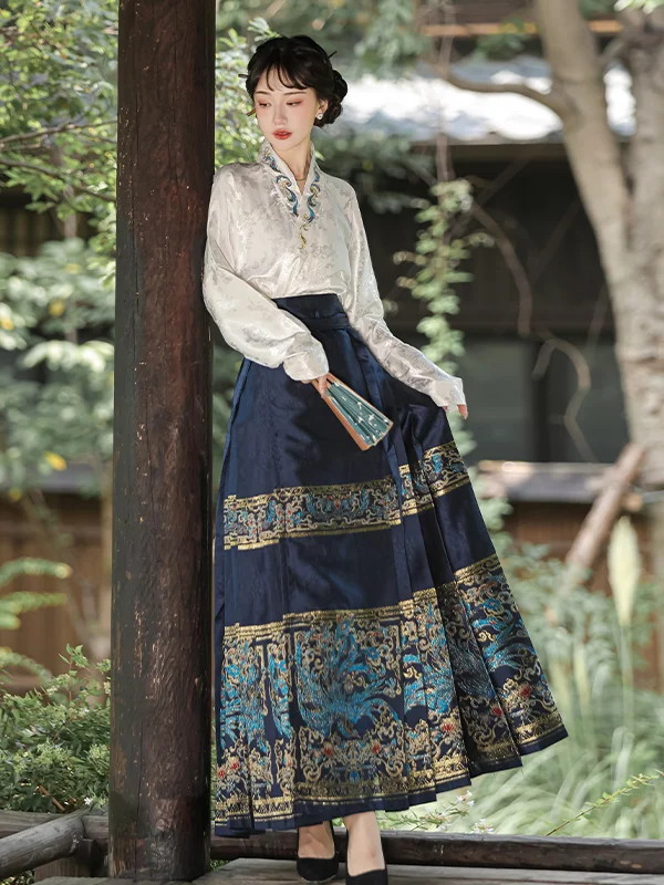 Женское платье династии Хань и Тан плетеная Золотая юбка для макияжа в стиле Мин