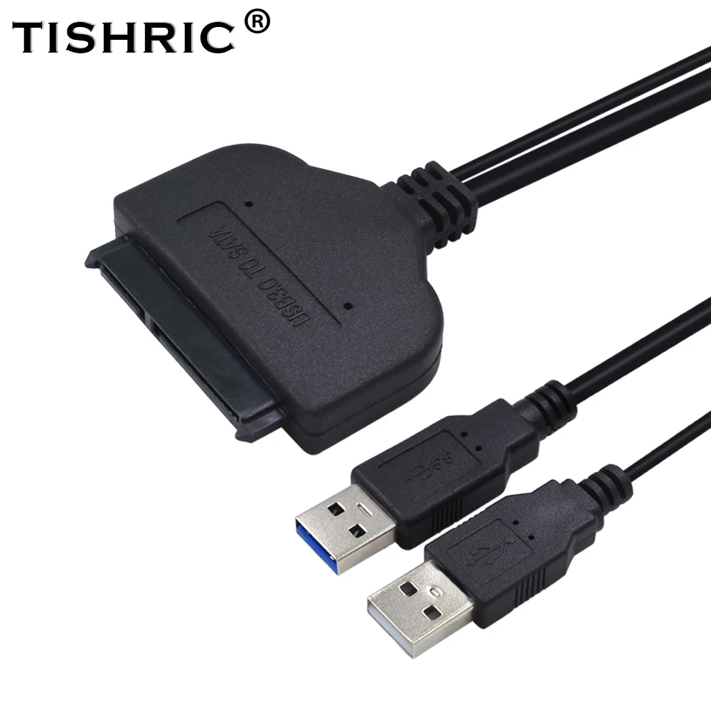 

Кабель-адаптер TISHRIC SATA-USB SATA USB 3,0 для жестких дисков/HDD, USB-адаптер, жесткий диск SATA Power для жесткого диска Caddy Slimline Drive