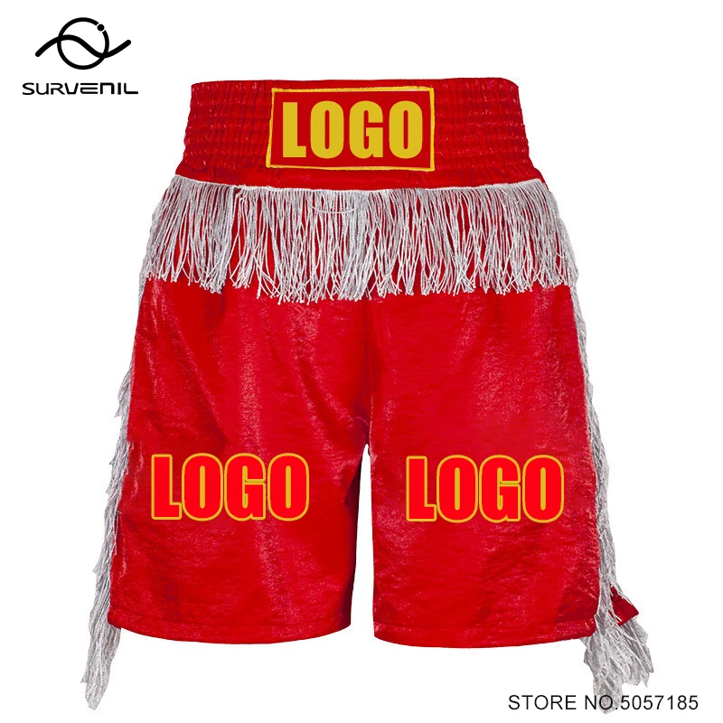 Купить Personalized Boxing Shorts Men Womens Kids Tassels Satin Muay ...