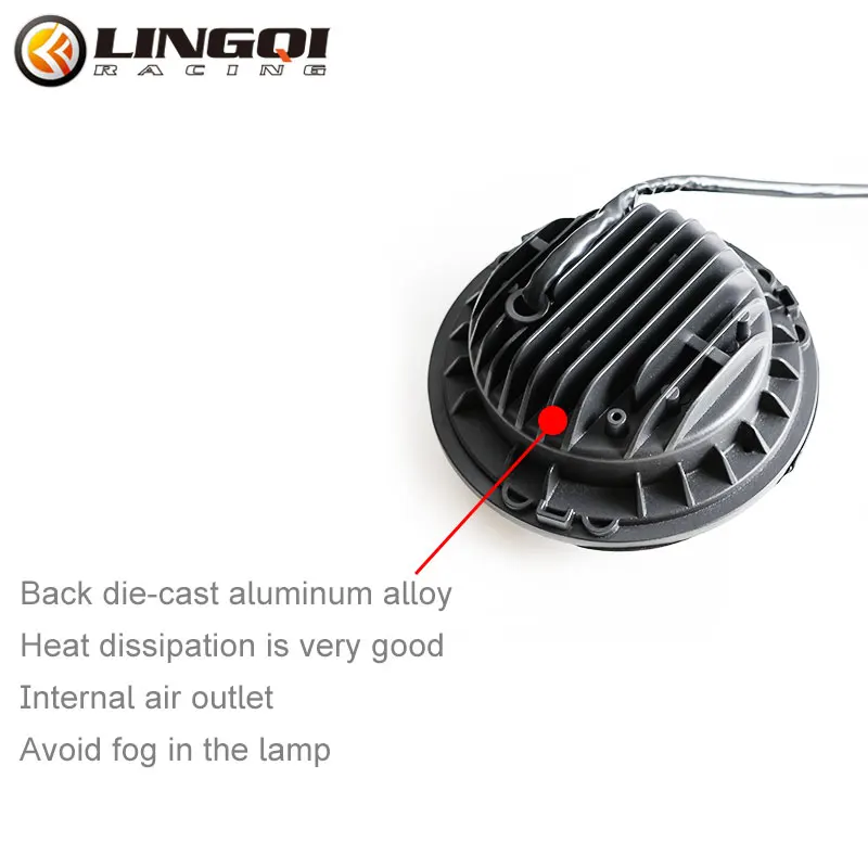 LINGQI RACING системы освещения мотоциклов круглая водонепроницаемая фара для Jeep