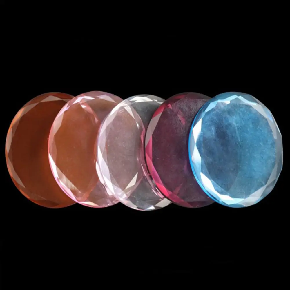 

Candy Color Round Mirror Surface Eyelash Pallet Clear Crystal Glass Spacer Simple Grafting Eyelash Tool