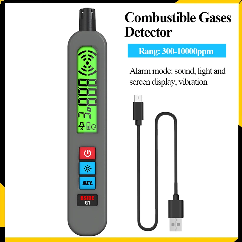 

Natural Gas Leak Detector with Audible & Visual Alarm Gas Sniffer to Locate Combustible Sources Like Methane, Propane for Home