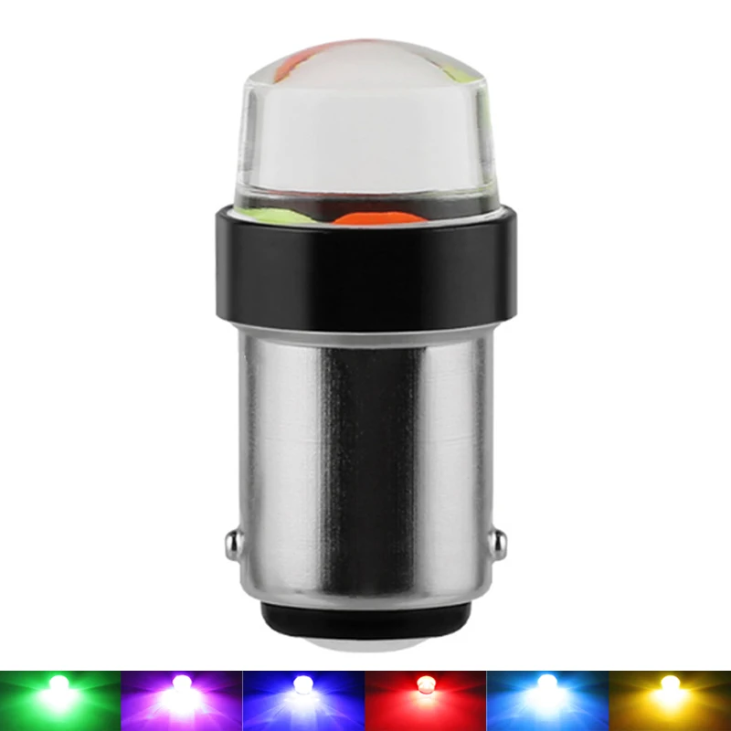 50 шт. 1157 BAY15D RGB Цветные мигающие мотоциклетные лампы для заднего тормоза