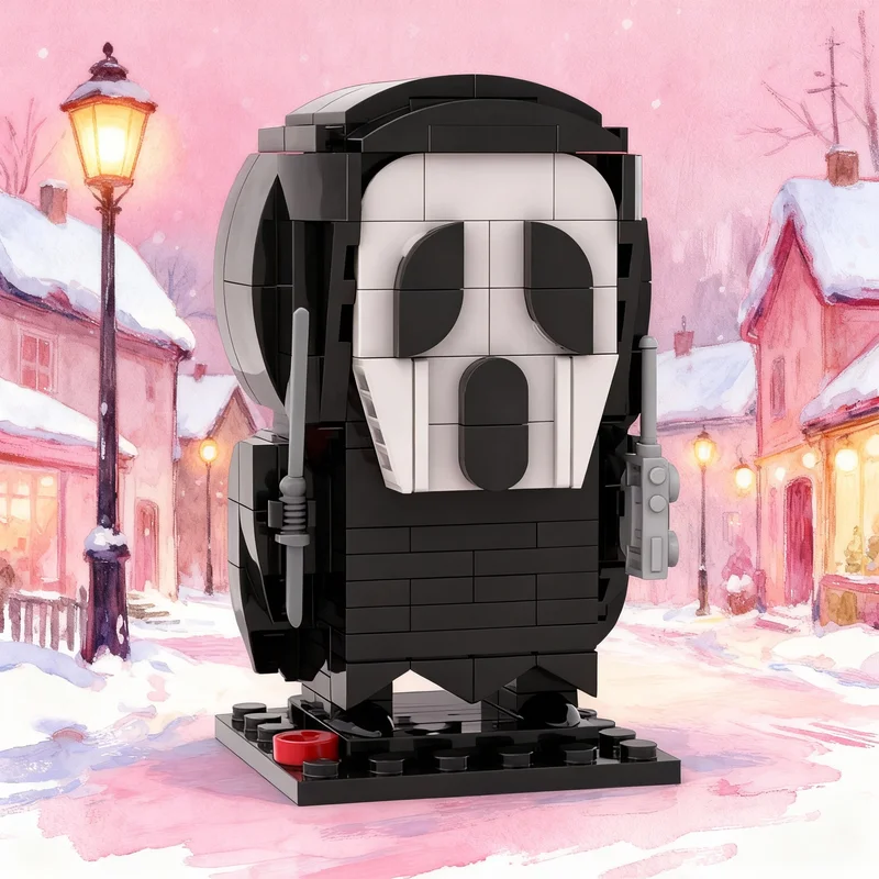 Фото Набор строительных блоков Brickheadz «Маска из фильма «Крик»» (170 деталей) – креативный миниатюрный конструктор для хобби, идеальный подарок на Хэллоуин №1