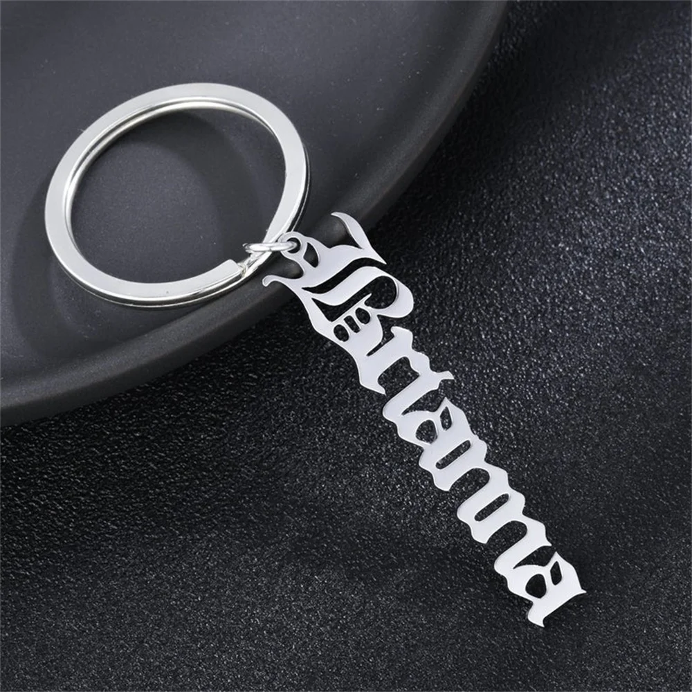 

Viking Sword Custom Old English Keychain Personalized Name Keyring Stainless Steel Women Men Jewelry Bag Charm Unisex Gifts