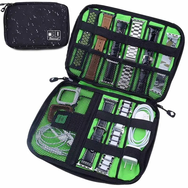 

Travel Cable Bag Portable Universal Digital USB Cable SD Cards Watch Organizer Cord Charger Wires Battery Zipper Storage Bag