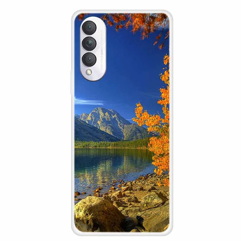 Чехол для Huawei nova 10z прозрачный тонкий силиконовый бампер с цветочным принтом