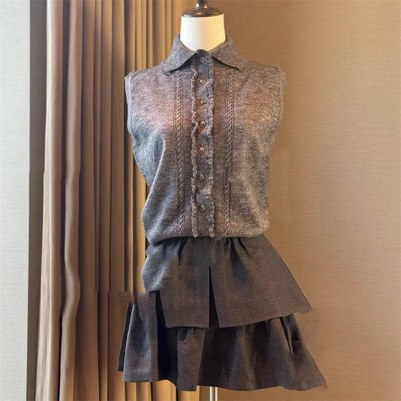 Кардиган женский новый эластичный вязаный облегающий жилет на осень 2024 свитер из