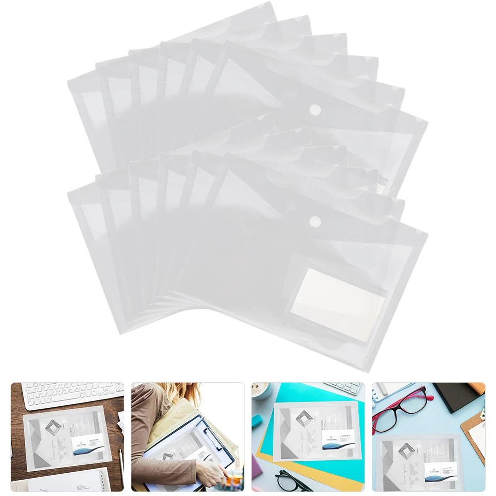 

File Folder Documentclear Envelope Envelopes Poly Snap Transparent A5 Folders Pocket Bag Paper Test Button Project Reusable