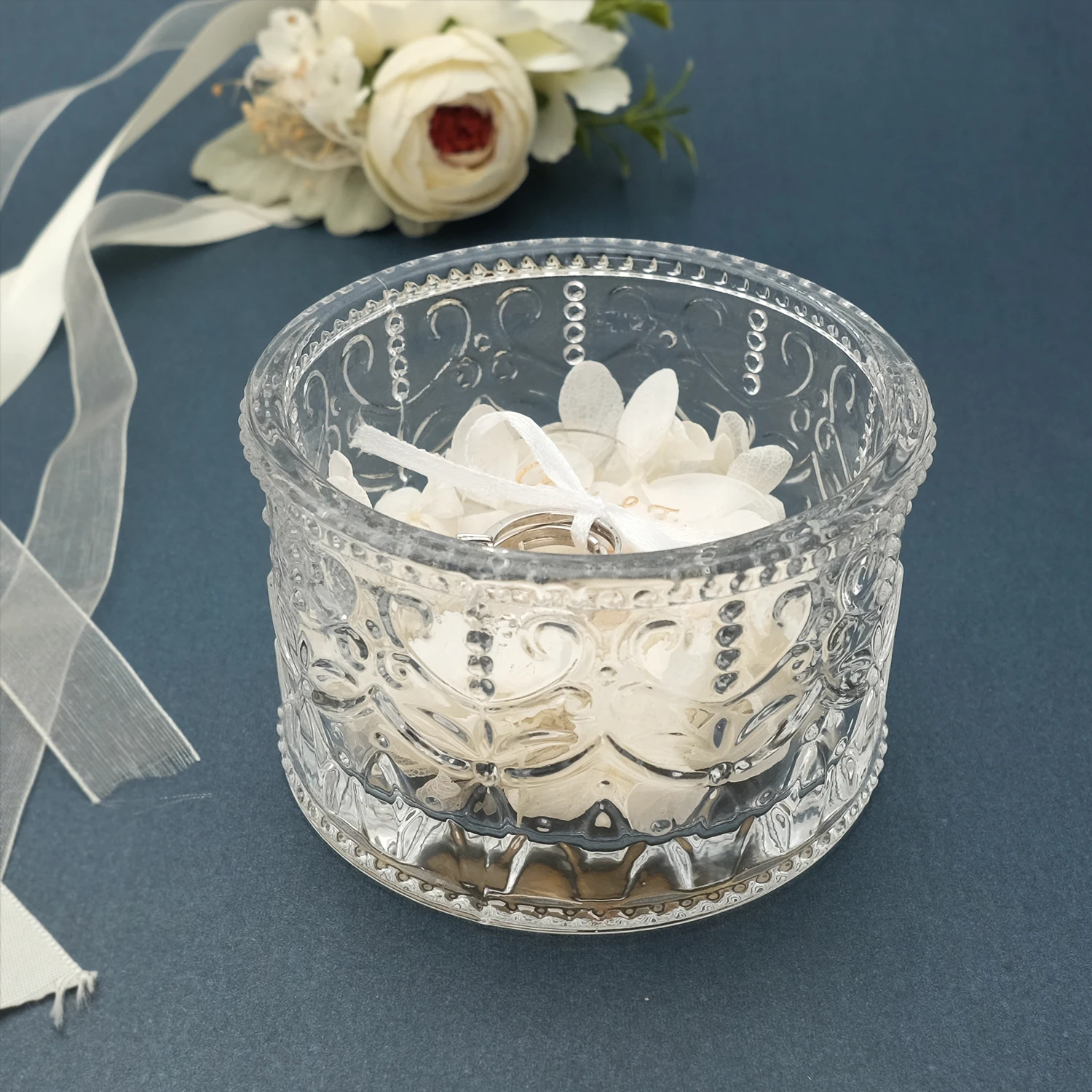 Personalised Wedding Ring Bearer Box Crystal Ring Box Engagement Ring Box Glass Wedding Ring Box Earrings Necklaces Container