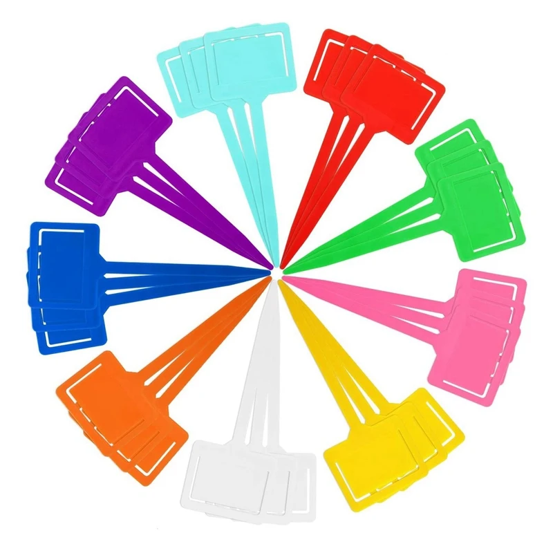 

40Pcs Colorful Plastic Plant Tags, T-Type Garden Labels, Waterproof Nursery Garden Markers (Random Color)