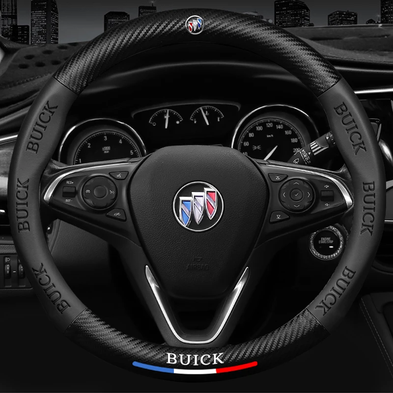 3D Embossing Carbon fiber leather Car steering wheel cover For Buick Excelle Verano Regal Lacrosse Encore GC car accessories new