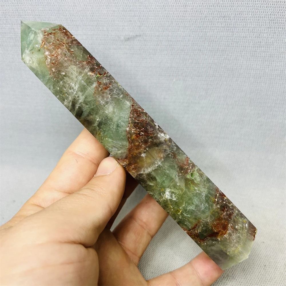 Натуральная красная слюда флюоритовая башня обелиск комната духовное украшение