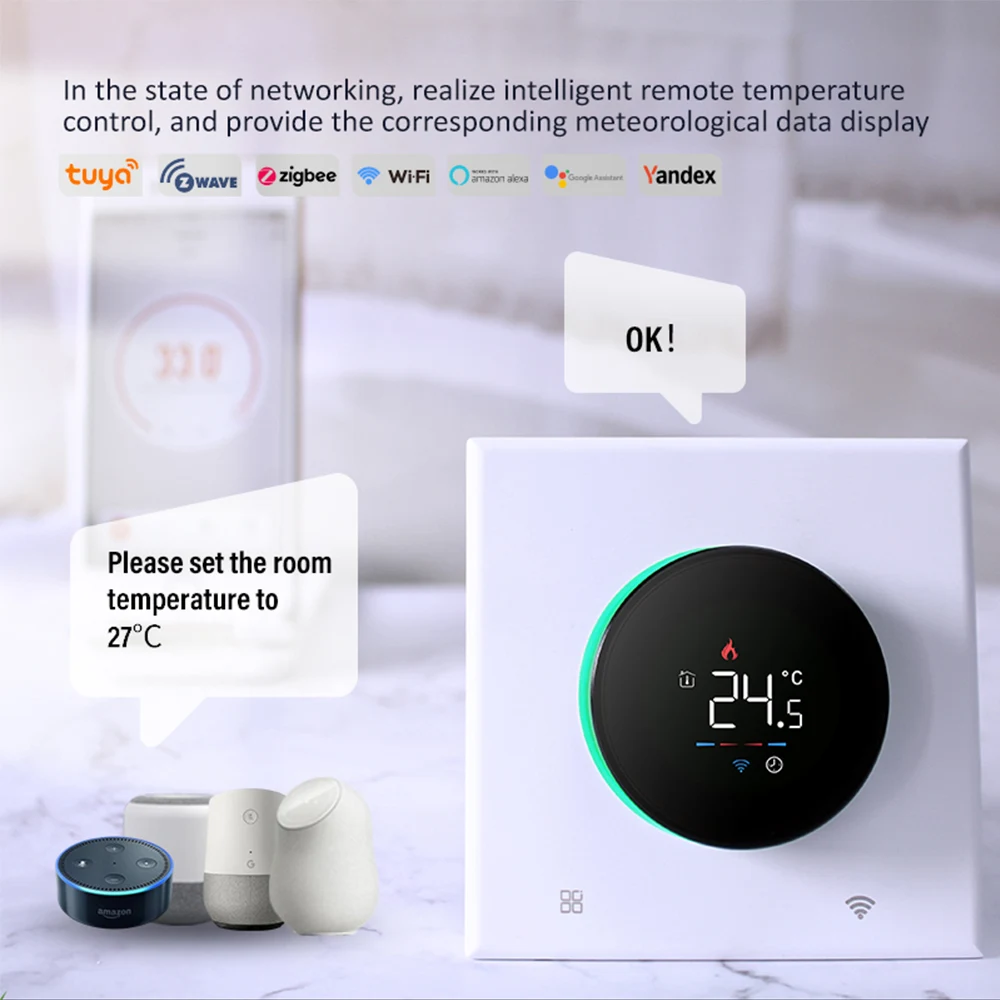 TUYA Wi-Fi умная ручка термостат подогрев пола водяной газовый котел программируемое