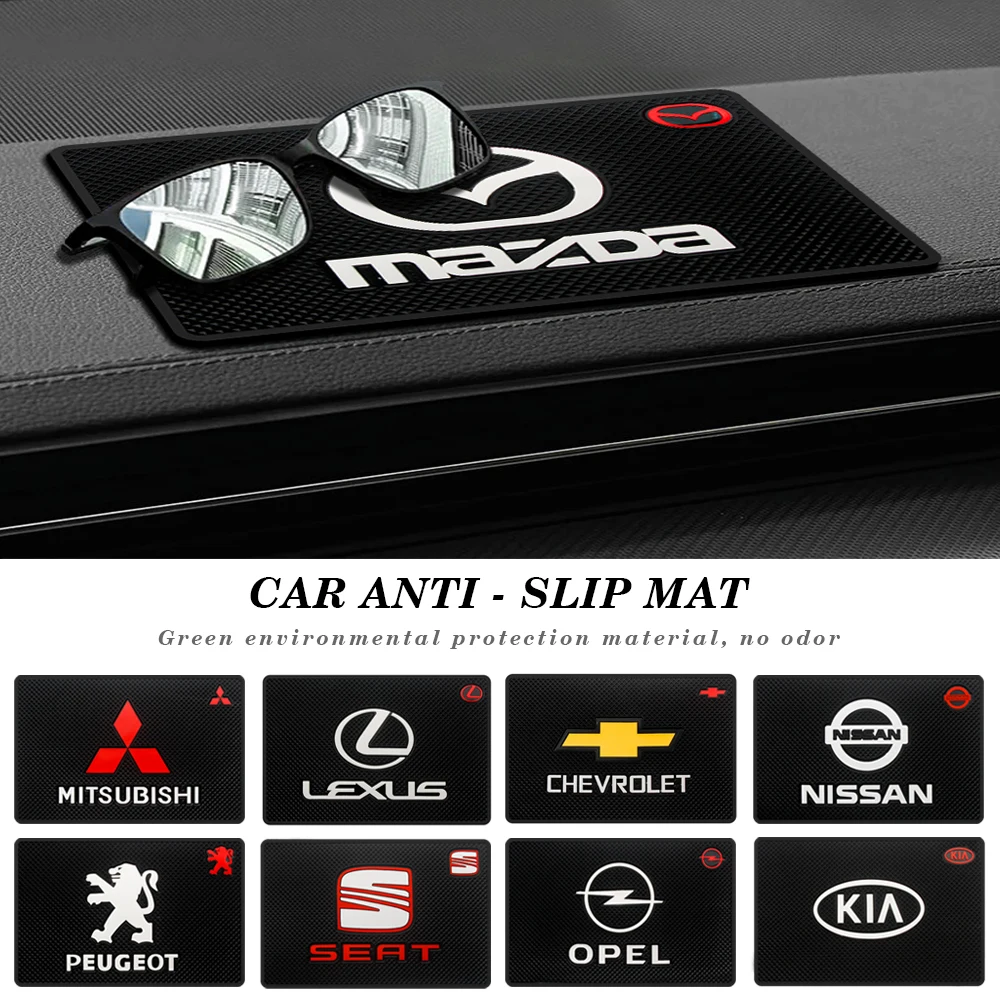 

Car Logo Anti Slip Mat Glasses Phone Holder Non-Slip Pads Sticker Accessories For Toyota Bmw Benz Volkswagen Alfa Audi Honda KIA