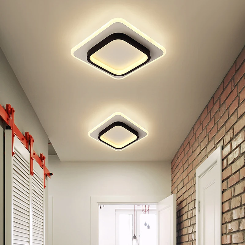 Купи Modern Simple Indoor LED Ceiling Light Black White Home Living Room Corridor Hallway Balcony Aisle Ceiling Lamps Sconce Fixture за 1,327 рублей в магазине AliExpress