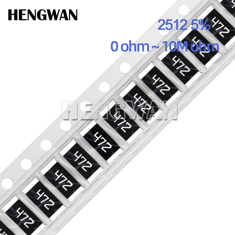 

100 шт. 2512 5% 1 Вт SMD чиповый резистор 0R - 10M 0 1 10 47 100 150 220 470 Ом 1R 10R 47R 100R 220R 470R 1K 2,2 K 4,7 K 10K 100K 1M