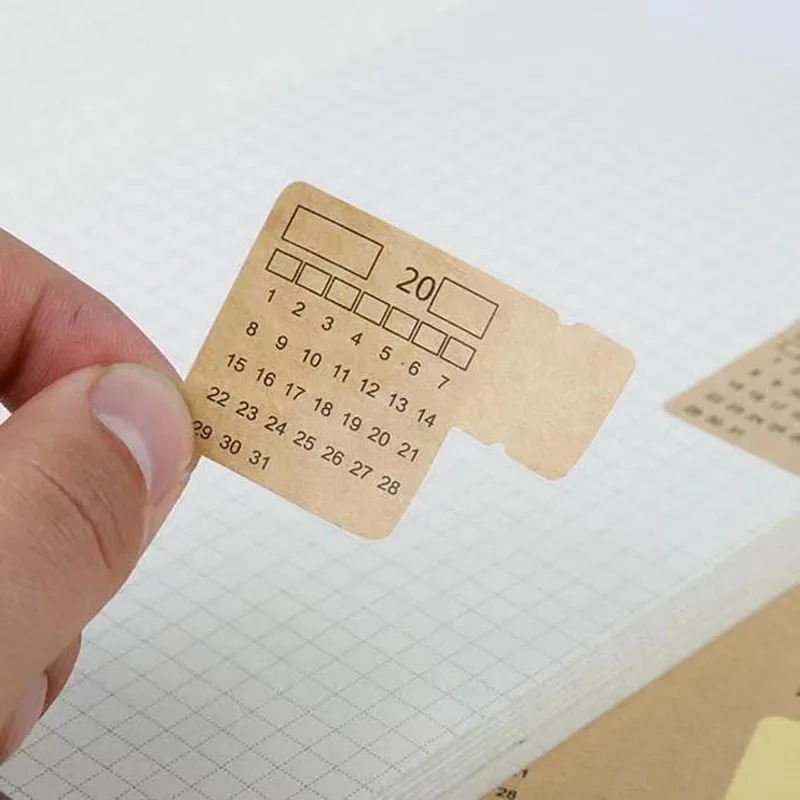 

Month Calendar Kraft Stickers Bullet Journaling Planner Index Label Stickers Scrapbooking Deco Stickers School Office