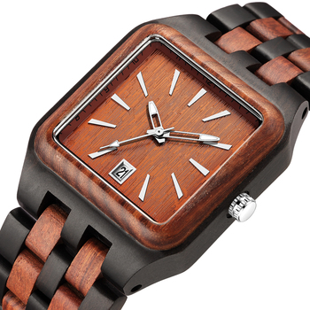 Luxury Watch For Men Wood Military Wristwatch Casual Quartz Clock Male Unique Design Fashion Square Watches Relogio Masculino-37356
