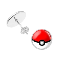 1 pair pokemon go time gem earrings alloy material children adult anime cartoon peripheral fashion accessories