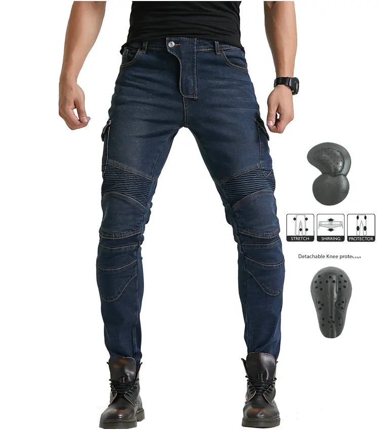 Punk Motorcycle Protector Jeans For Men 2022 Outdoor Summer Riding Trousers Male Motorpoof Pants With Upgrade Protect Equiment