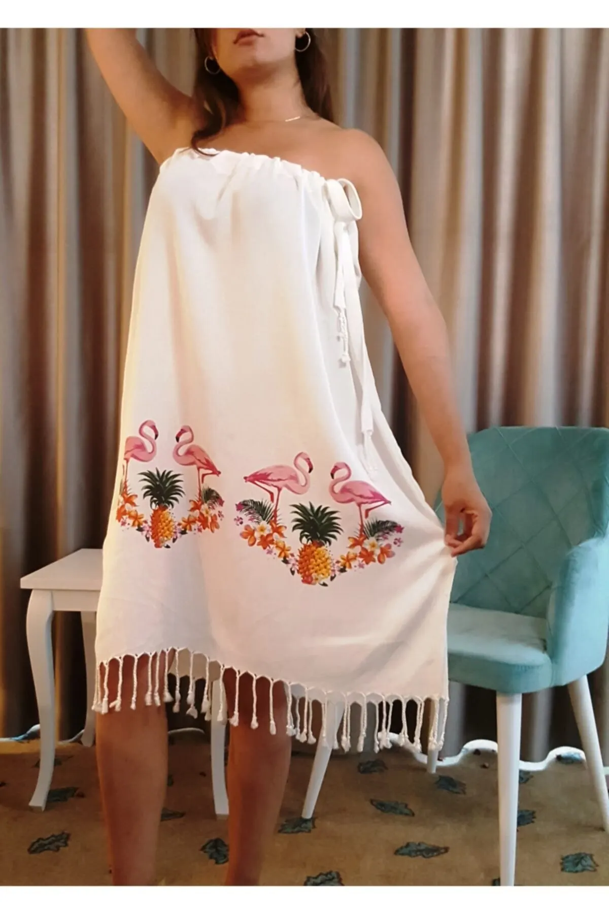 

Women's Pareo Pink loloith Dress Swimwear Sexy Tunic Suit Beachwear Female Beach Bikini Cover