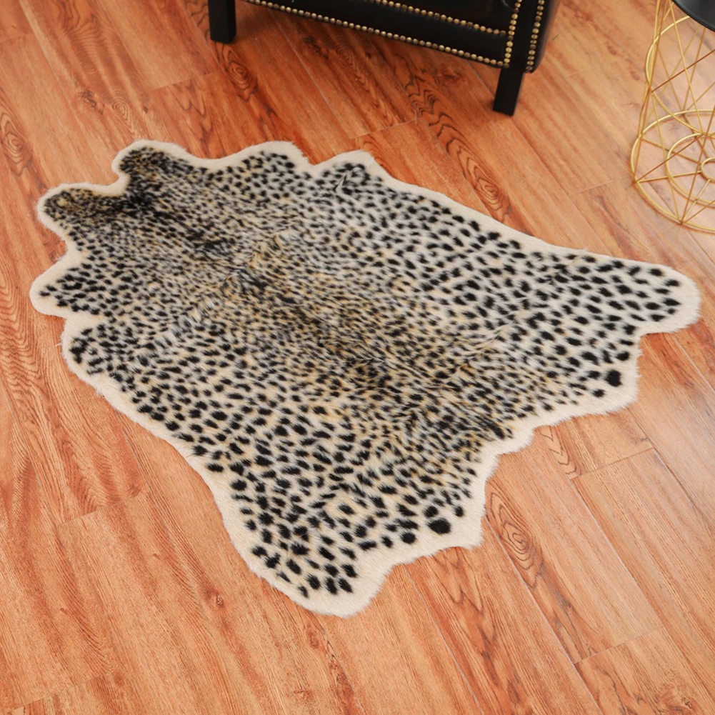 

Simulation Living Room Rugs Leopard Artificial Fur Kitchen Home Large Fashion Non-Slip Mat Animal Print Carpet Soft