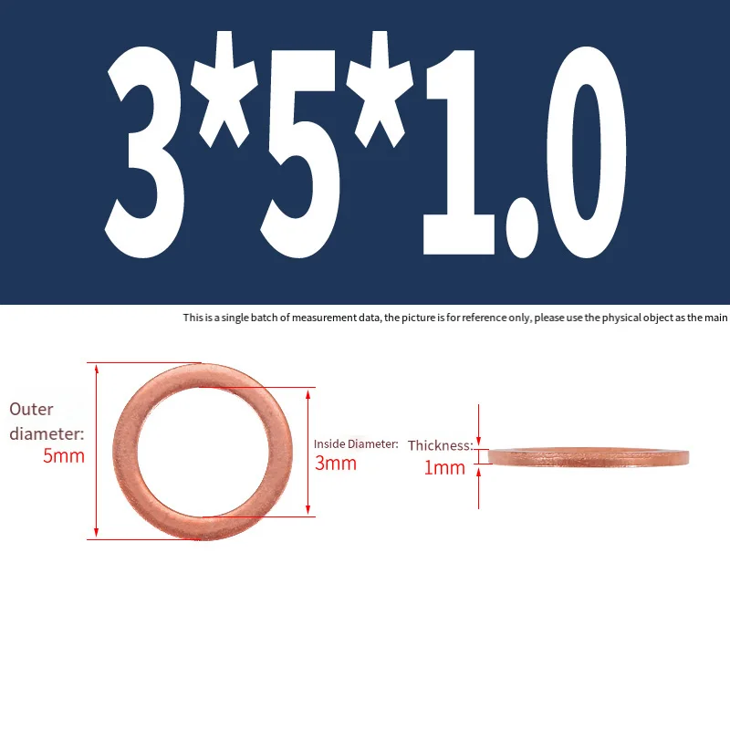 1 ~ 50 шт. M3 M4 M5 M6 M8 M10 M12 M14 M16-M60 Твердые медные масляные пробки шайба уплотнительное