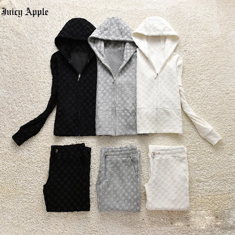 Juicy Apple Tracksuit Two Piece Set Women Top And Pants Sportswear Female Clothing Suits Sexy Casual The Giving Movement Clothes