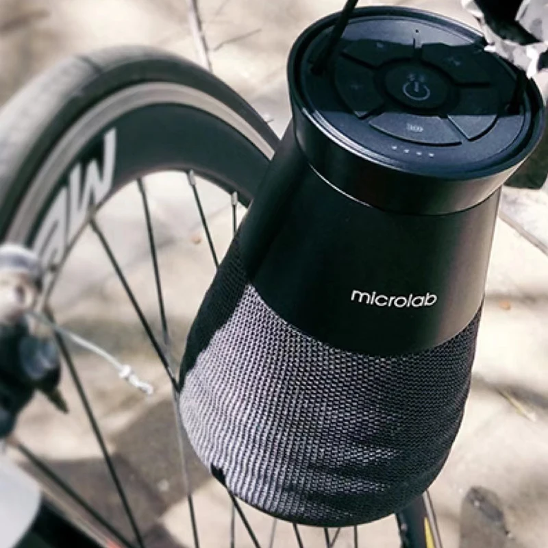 

Microlab Lighthouse Portable Bluetooth Speaker IP65 Waterproof Outdoor 3D Surround Subwoofer Associated Soundlink Revolve+