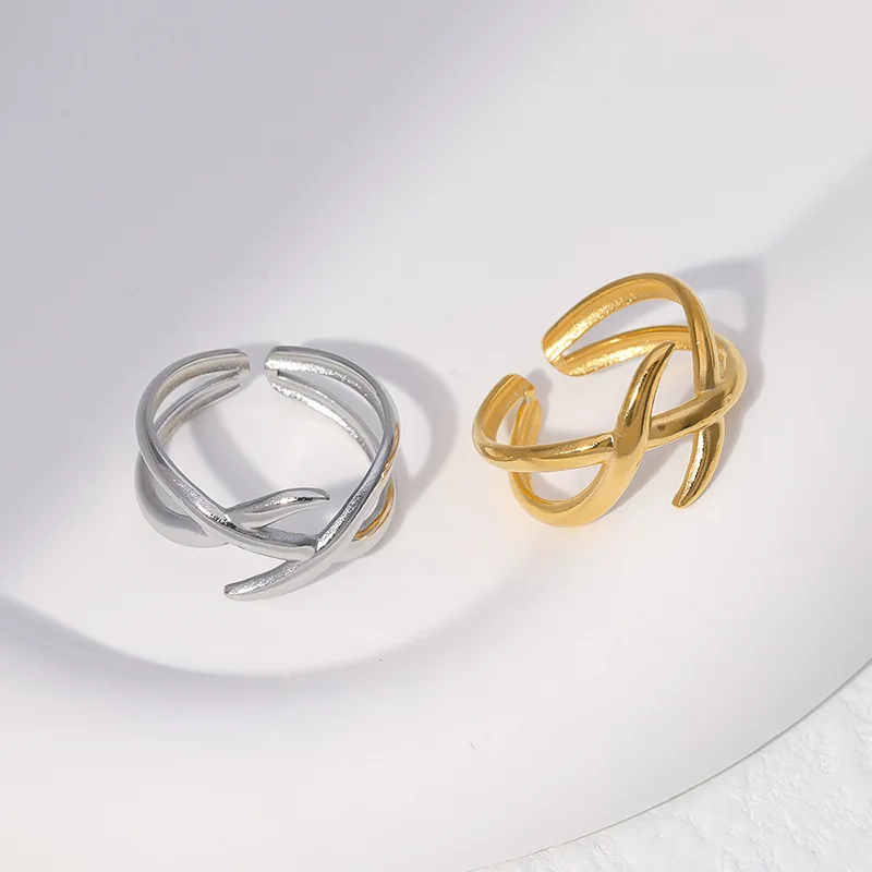 

Big Fashion Rings For Women Stainless Steel Adjustable Opening Anillos Mujer Couple Birthday Gift Ins Jewelry Envio Gratis