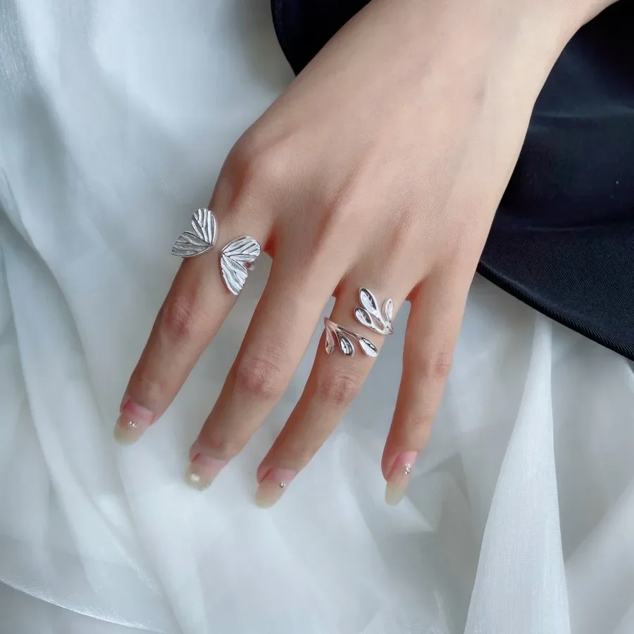 Сладкое кольцо-бабочка. Уникальный нишевый дизайн в виде листа. Простое кольцо с
