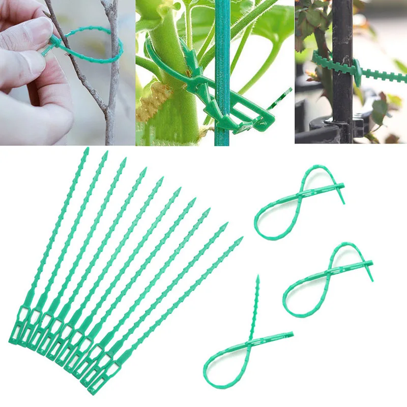 

20/50/100Pcs Adjustable Reusable Plastic Plant Support Clips Clamps For Garden Tree Climbing Support Vine Tomato Stem Ties Tools