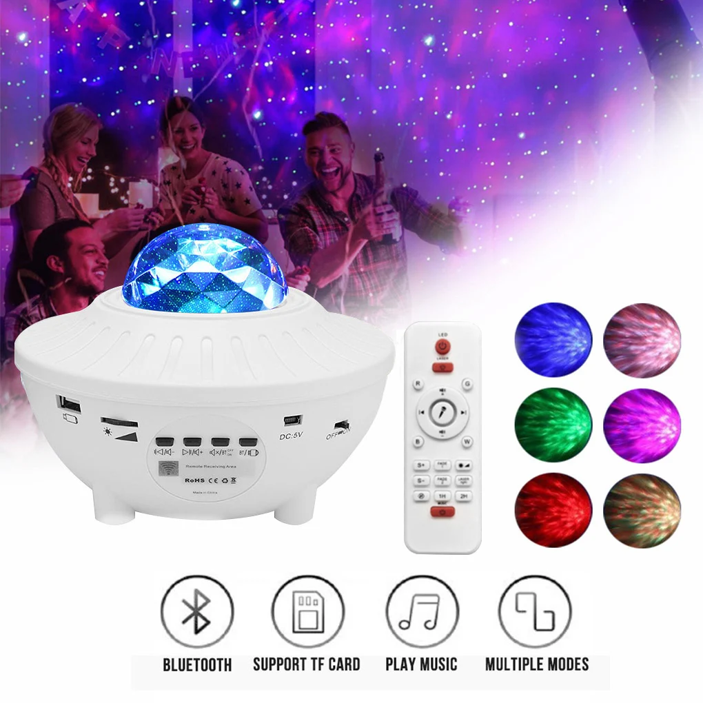 

Projector Light RGB Starry Projector Lamp Bluetooth-compatible Remote Control Music Projecting Light 2x3W