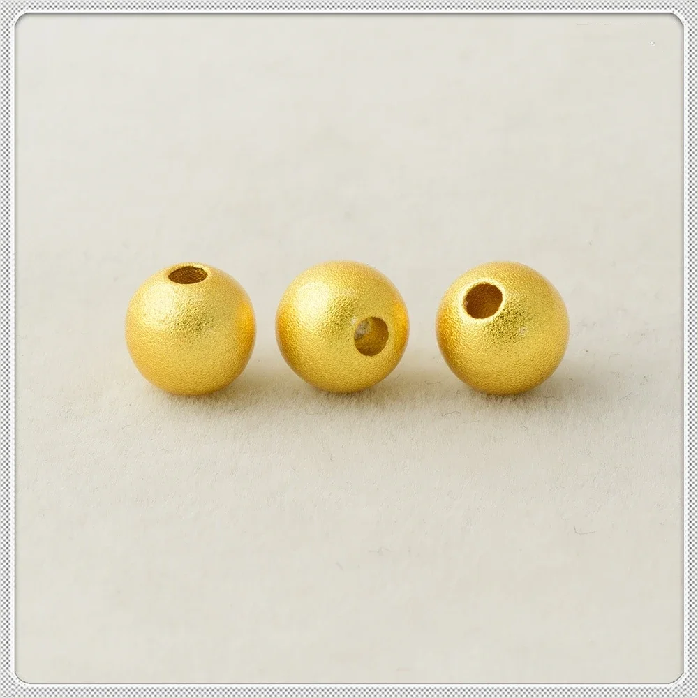 BoYuTe (100 шт./Лот) 3-4-5-6-8-10 мм Металлические латунные позолоченные бусины из бисера