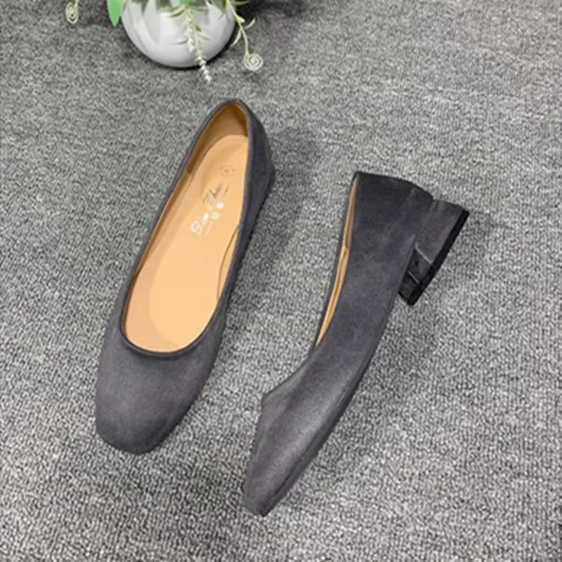 Женские мокасины Chuny Null Flock Туфли-лодочки на низком каблуке 3 см Королевский синий