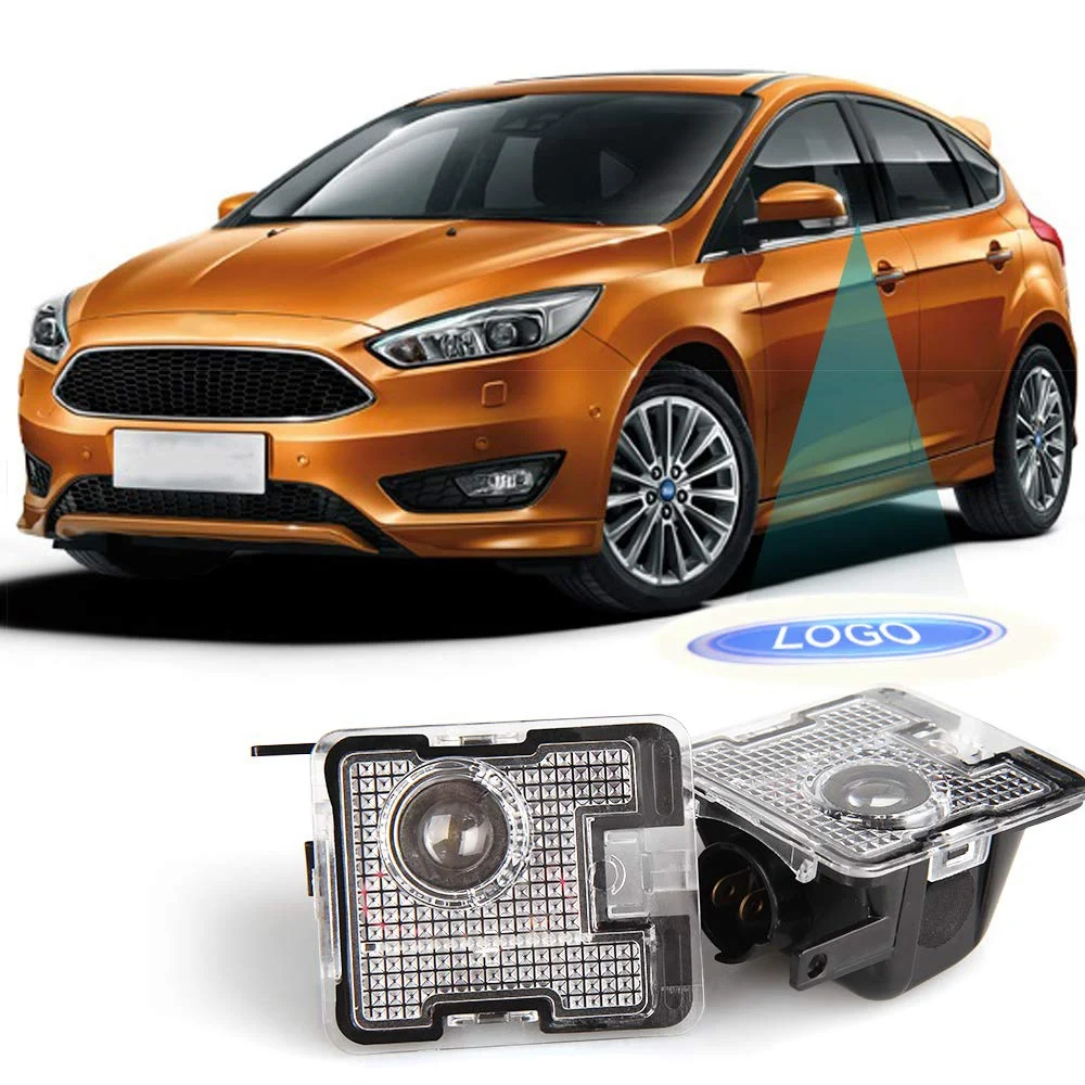 

2Pcs Car Side Led Lighting Sign Projection Lamp Rearview Mirror Lighting Welcome Light For Fox Focus Rs St
