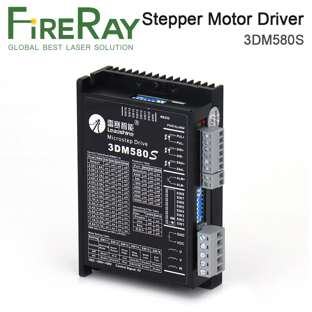 FireRay Leadshine 3-фазный шаговый драйвер 3DM580 Двигатель 573S09-L 0 9 Нм 573S15-L 1 3 для станка
