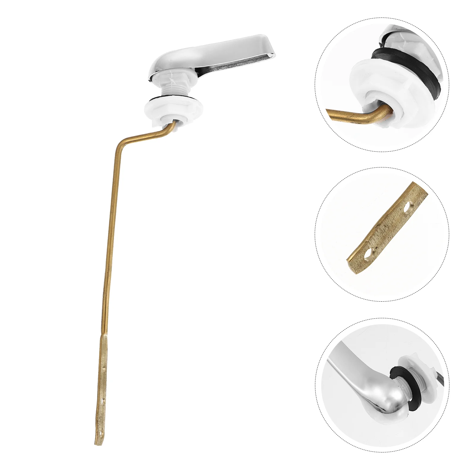 

Toilet Tank Handle Flush Lever Replacement Button Water Side Switch Mount Single Closestool Flushing Push Kit Accessory Finish