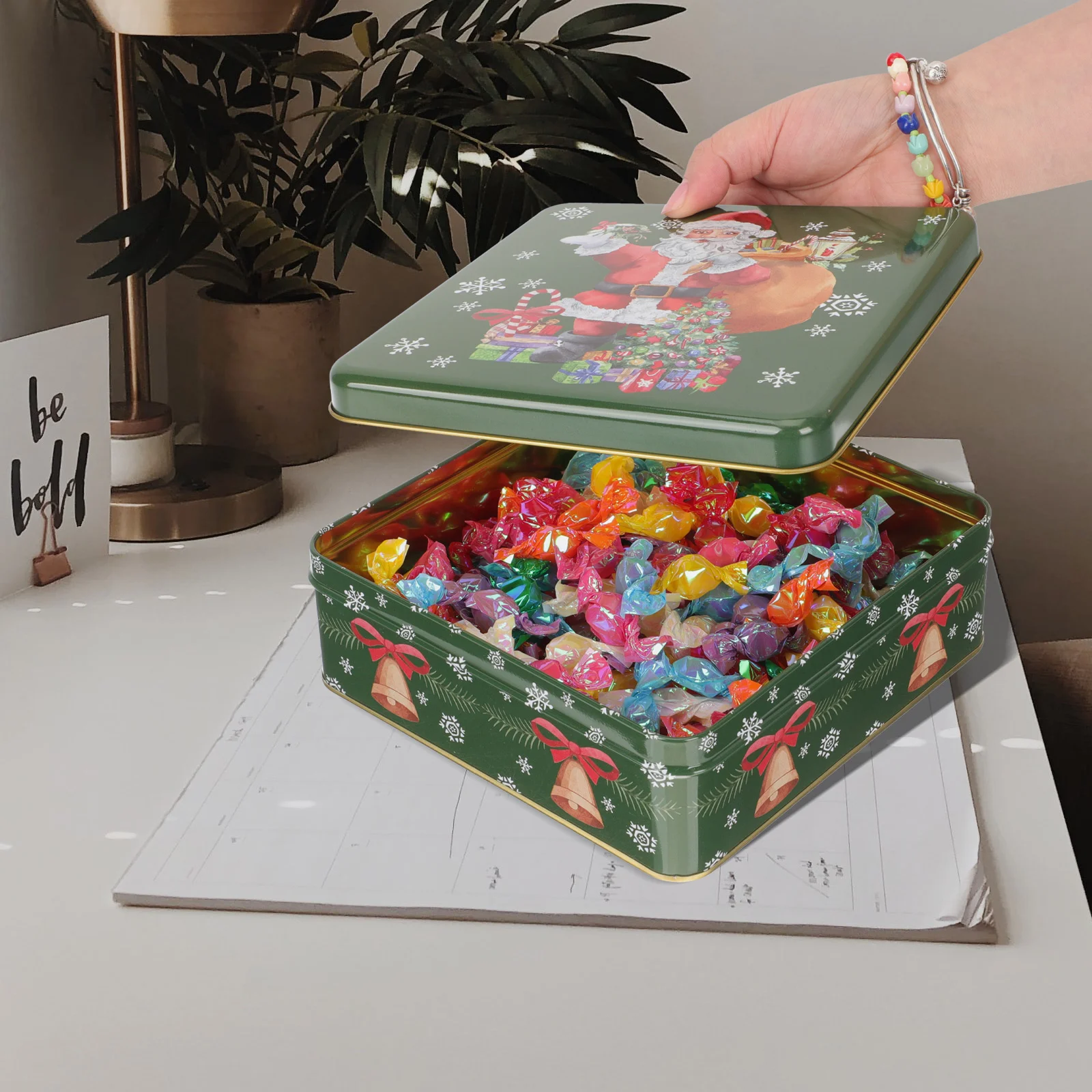 

Контейнер для печенья, крышки, Рождественская банка для печенья, упаковочная коробка, подарочные жестяные банки для печенья, крышки, жестяная банка, подарочный контейнер с Санта-Клаусом