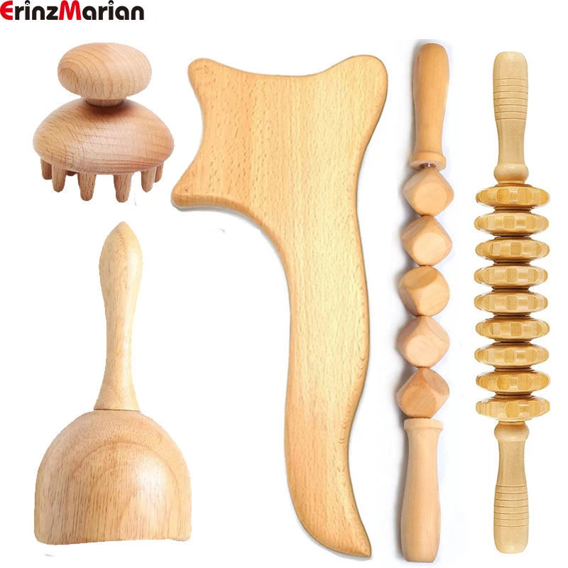 

Wood Therapy Massage Tool Lymphatic Drainage Massager Fascia Massage Roller for Full Body Muscle Pain Relief Muscle Relaxation