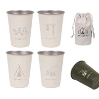 350ml camping cup set outdoor stainless steel cups portable whisky beer coffee water drink cup picnic bbq camping tableware