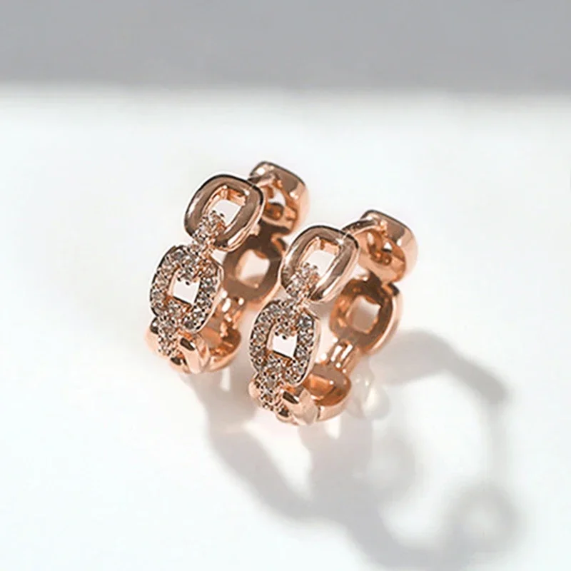Женские универсальные серьги-кольца CAOSHI серьги цвета розового золота с