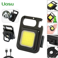 multifunctional portable usb mini keychain light highlight cob work light camp light emergency outdoor camping light with magnet