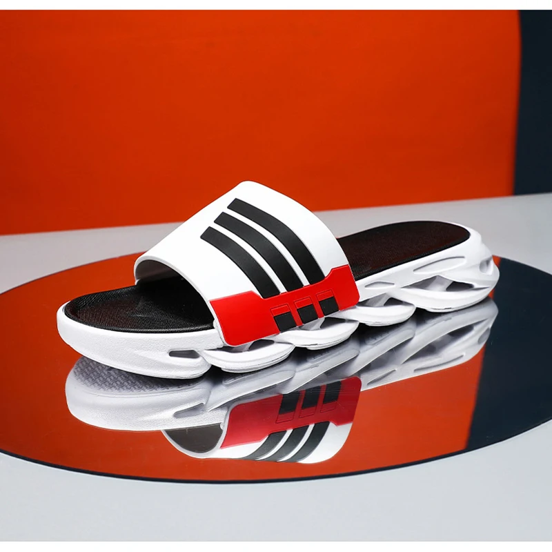 

Men's Slippers Outdoor Korean Personality Trend Fashion Platform Size Non-Slip Bathing Thick-Soled Beach Shoes Zapatillas Hombre
