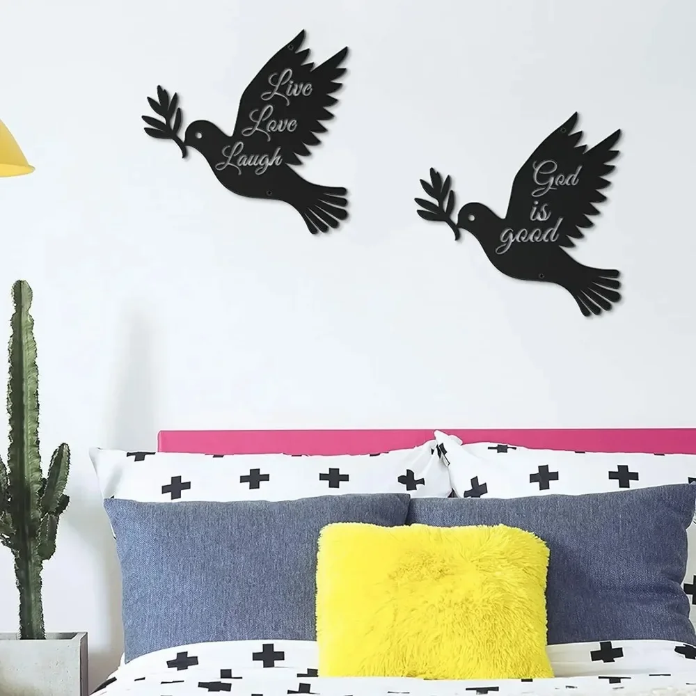 Металлическое настенное искусство живите люблю смех и Бог хороший из 2 частей