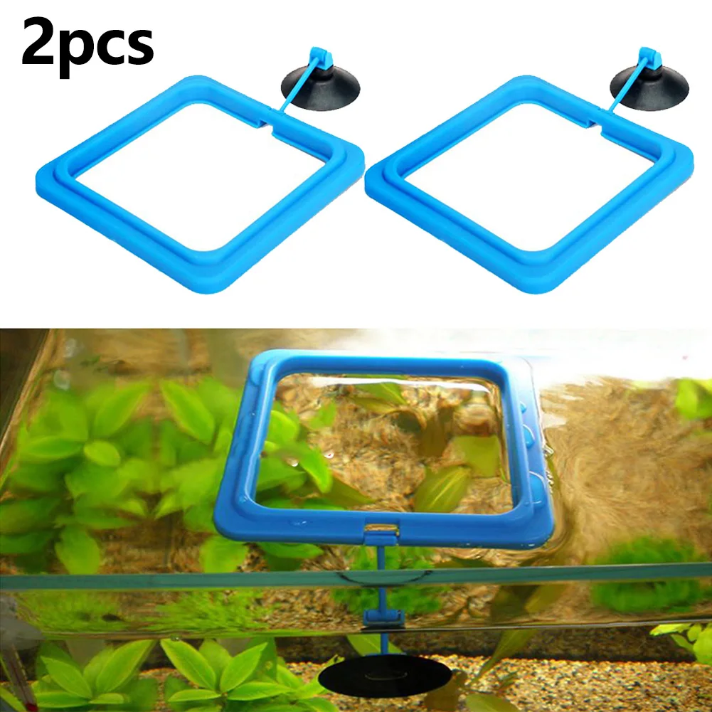 

2pcs Fish Tank Feeder Aquarium Fish Feeding Ring With Suction Cup Round/square Floating Food Feeder Pet Supplies