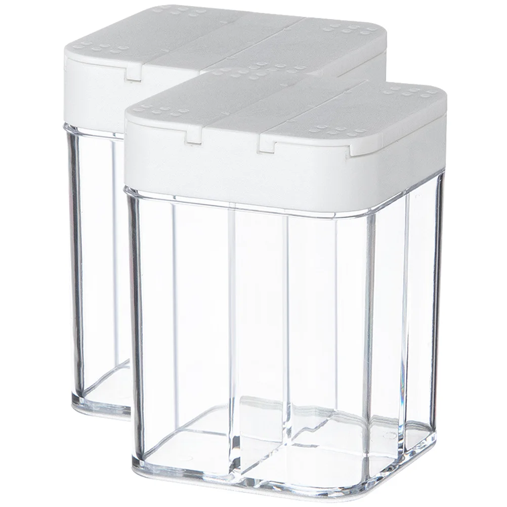 

2Pcs Reusable Small Portable Separated Seasoning Container Container Salt Box for Home Kitchen Storage