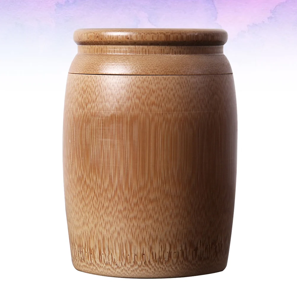 

1PC Bamboo Material Tea Canister Round Shaped Tea Ball Jar Simple Sealed Tea Storage Jar Eco-friendly Bamboo Tea Bamboo Tube